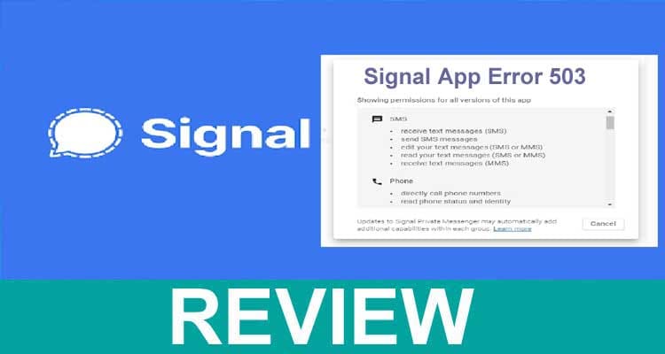 Signal App Error 503 2021.