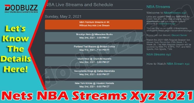 Nets NBA Streams Xyz (May 2021) Find Out More Here!