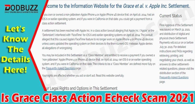 Is Grace Class Action Echeck Scam 2021