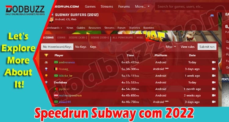 Speedrun Subway com {July} Is It Game Related? Know Here