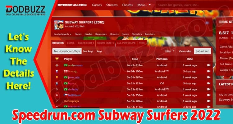 Does anyone speedrun subway surfers on speedrun.com? : subwaysurfers
