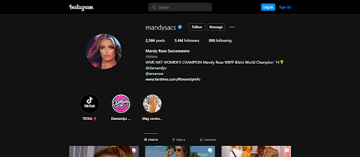 Additional Details On Mandy Rose Fantime Account