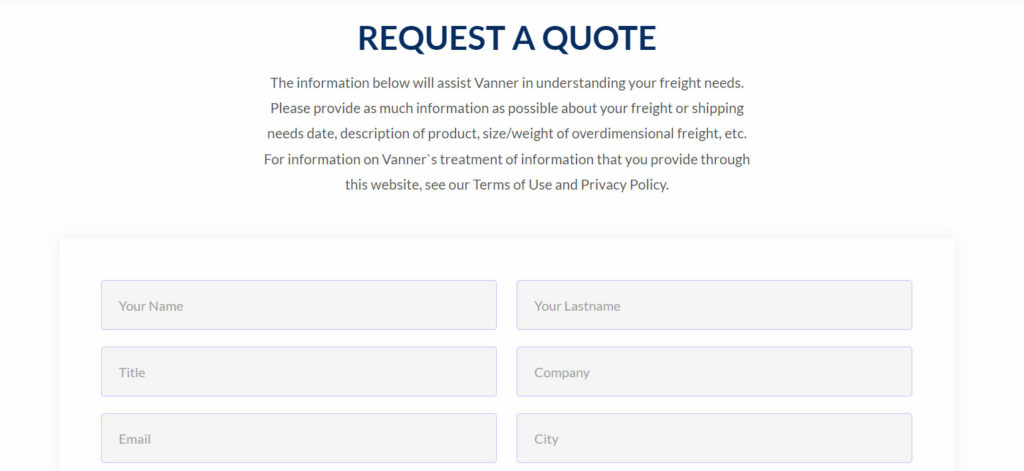 Vanner Ship Company Information about the website